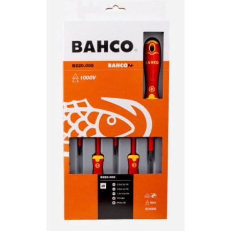 BAHCO - JUEGO DESTORNILLADORES BAHCO B220.005 AISLO 5 PZAS *PROMOCION*