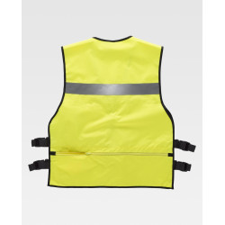 CHALECO MULTIBOLSILLOS  CREMA ALTA VISIBILIDAD  AMARILLO T.Unica PROMOCION
