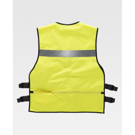 CHALECO MULTIBOLSILLOS  CREMA ALTA VISIBILIDAD  AMARILLO T.Unica PROMOCION