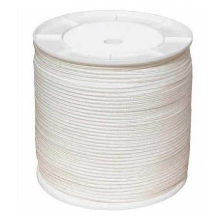BOBINA CUERDA POLIES.TRENZADO 4MM 200MTS BLANCA
