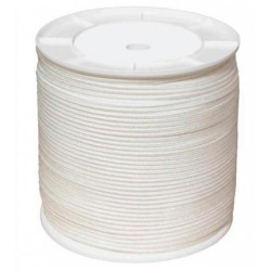 BOBINA CUERDA POLIES.TRENZADO 5MM 200MTS BLANCA