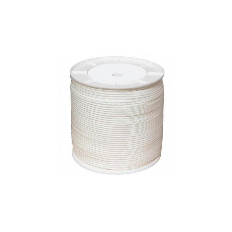 BOBINA CUERDA POLIES.TRENZADO 5MM 200MTS BLANCA