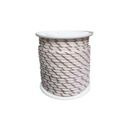 BOBINA CUERDA POLIES.TRENZADO 8MM 25MTS BLANCA