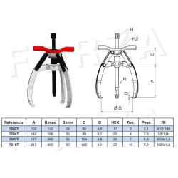 FORZA - EXTRACTOR FORZA 7502T  3 PATAS 132X102
