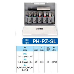 IZAR - JUEGO PUNTAS ATORNILLADOR IZAR PH-PZ-SL