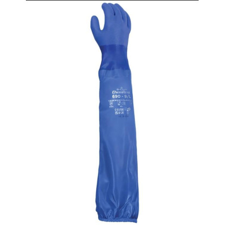 GUANTE PVC AZUL TRIPLE SHOWA690